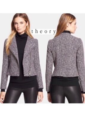 Theory Kinde Tweed Jacket Sz 2